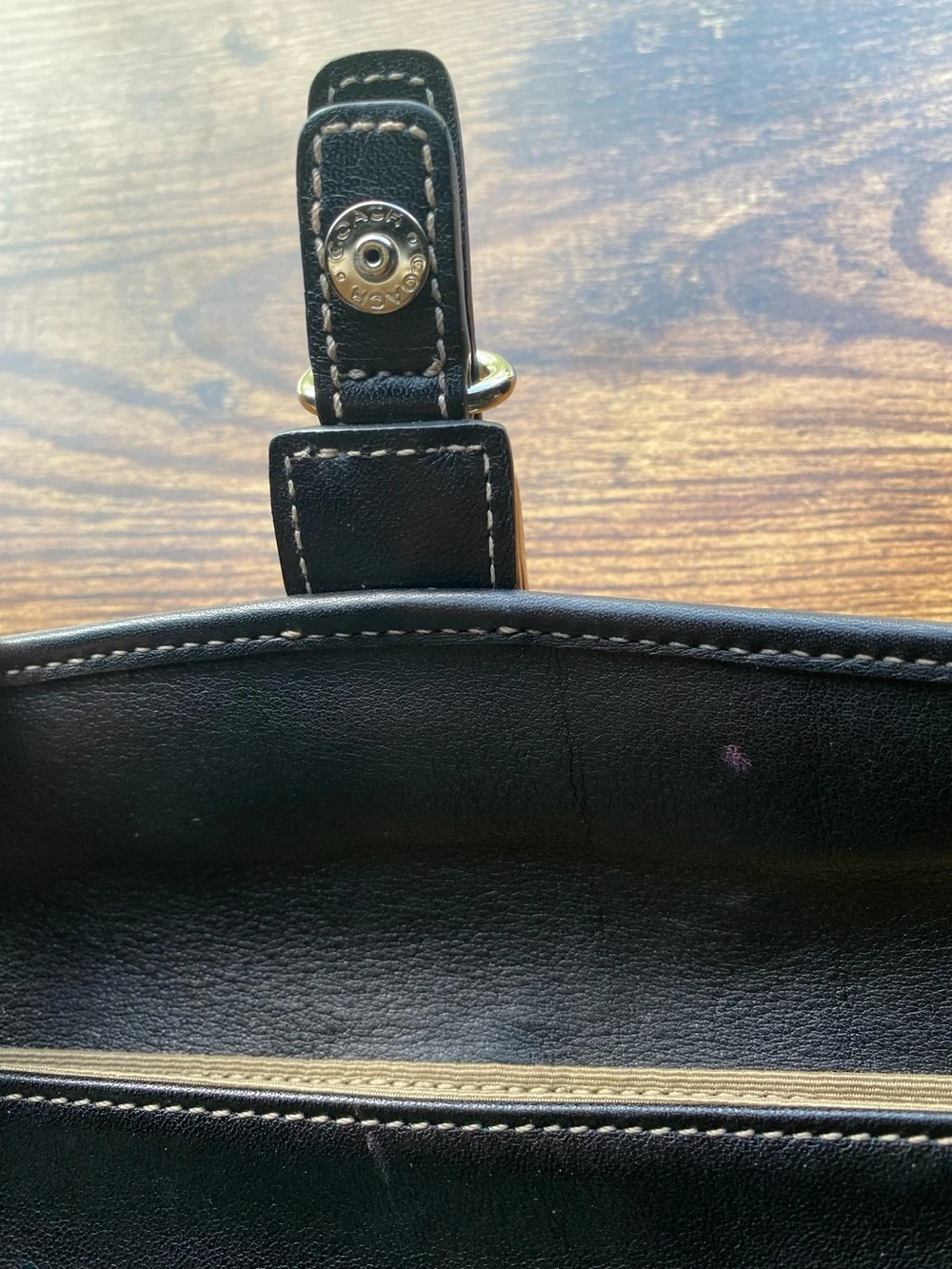 Coach black leather soho wristlet